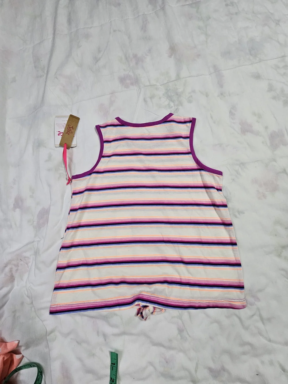 Justice Striped Tank Purple, Pink, Cream, Navy